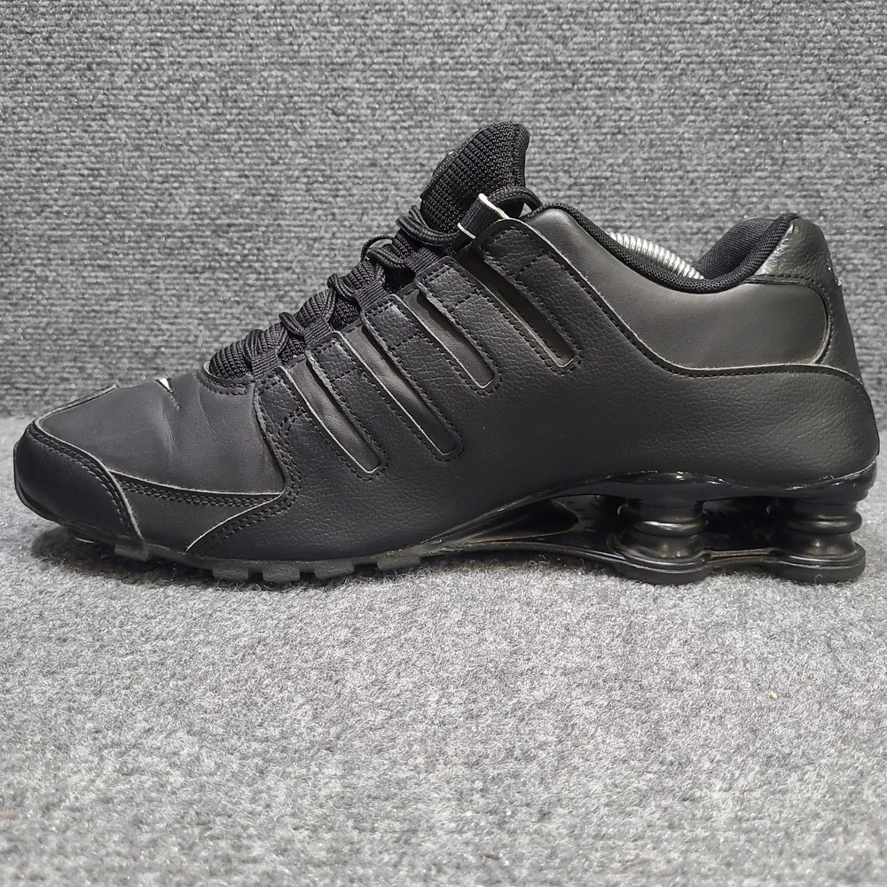 Nike Shox NZ Mens Size 11.5‎ Shoes Black Leather Athletic Sneakers 501524-091